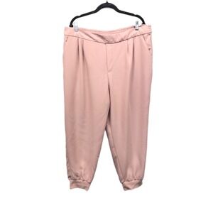 Gap‎ Pants Women's Size XL Pink Pull On High Rise Pleated Jogger Lightweight